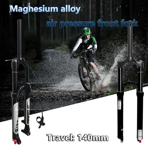 Miniatura 7 de Bicicleta de montaña suspensión neumática horquilla delantera 26 27.5 29 pulgadas 5.512 in rebote de viaje ajuste horquillas QR 0.354 in negro