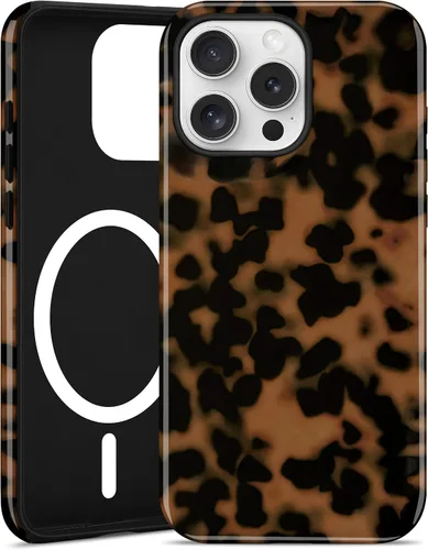Miniatura 18 de Jusy Compatible con MagSafe Brown Tortoise Shell Print Phone Case para iPhone 7/8/SE, funda protectora magnética de lujo de TPU suave