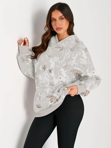 Miniatura 56 de Trendy Queen - Sudaderas extragrandes con capucha para mujer, suéteres de manga larga, sin botones, de vellón, de otoño, ropa de invierno