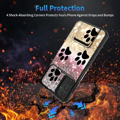 Miniatura 1146 de Funda para Samsung Galaxy S22 Ultra 5G, Galaxy S22 Ultra con cubierta de cámara deslizante, funda resistente de doble capa con función atril Black