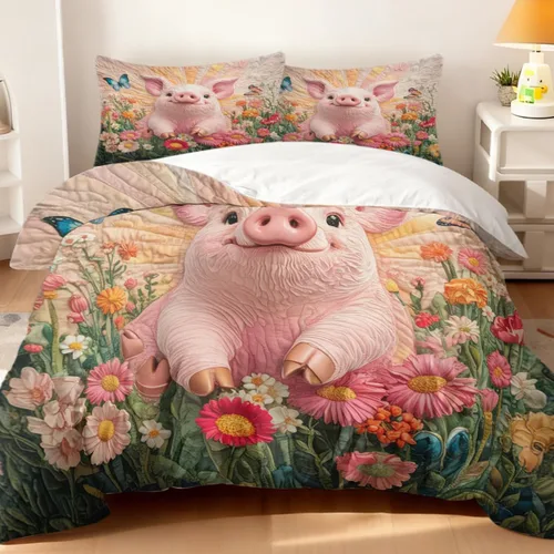 Miniatura 10 de Juego de funda de edredón de oso lindo tamaño individual, 3 piezas, ropa de cama suave y neutra calmante y acogedora, juego de funda de edredón