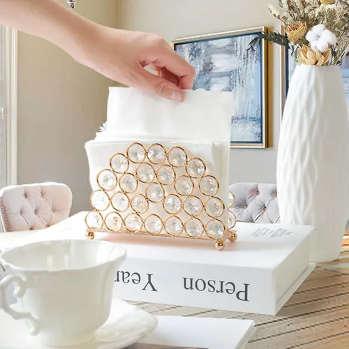 Miniatura 7 de Servilleteros de cristal elegantes y lujosos para servilletas de papel, cocina, comedor y encimeras, soporte para almacenamiento