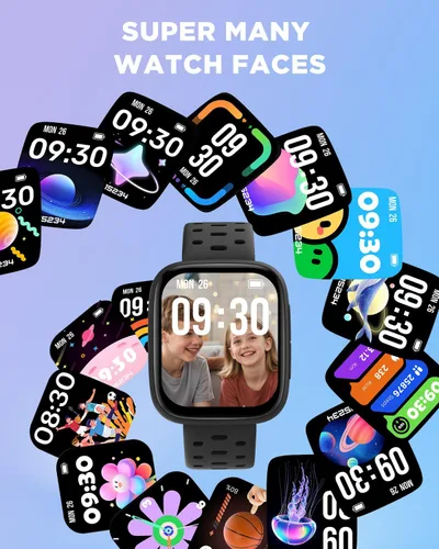 Miniatura 8 de Reloj para niños BIGGERFIVE sin necesidad de teléfono, reloj inteligente de fitness de 1.8" Amoled con podómetro, frecuencia cardíaca, rastreador