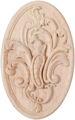 Miniatura 16 de Apliques de madera Onlays decorativos para muebles tallados para puerta de cama, armario, decoración larga sin pintar de madera tallada