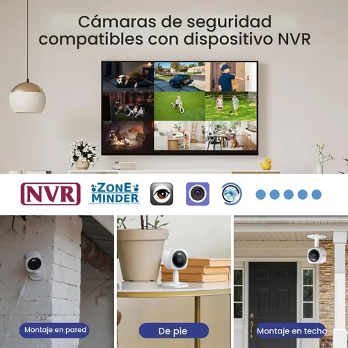 Miniatura 8 de Hugolog Cámaras de seguridad 3K 5MP para interiores y exteriores para seguridad del hogar, cámara para el hogar con visión nocturna a