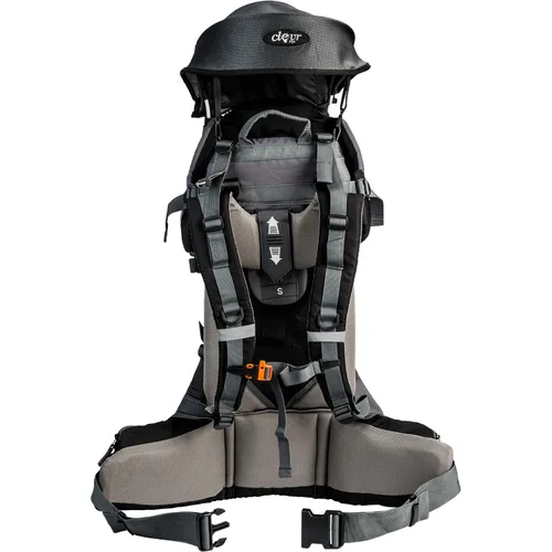 Miniatura 4 de ClevrPlus Canyonero Mochila de Camping para Bebé Senderismo Niño Pequeño Portabebés con Soporte y Visera Parasol, Negro Negro medianoche