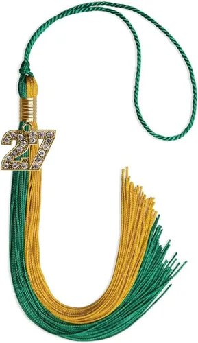 Miniatura 104 de Endea Graduation Borla de doble color con dije dorado (negro/oro brillante, 2022)