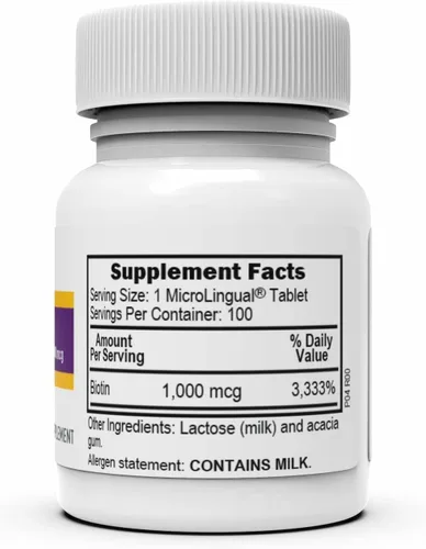 Miniatura 4 de Superior Source Biotina 1000 mcg. Tabletas microlingües de disolución rápida bajo la lengua, 100 unidades, apoya el crecimiento saludable