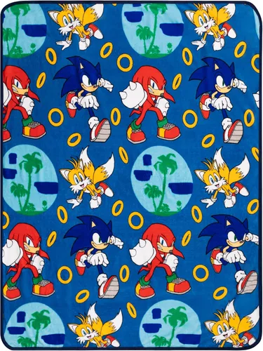 Miniatura 5 de Franco Ropa de cama para niños Manta de sofá de felpa súper suave, 46 x 60 pulgadas, Sonic The Hedgehog, Anime Sonic el erizo