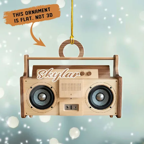 Miniatura 3 de Adorno de radio personalizado 2025, adorno de radio retro personalizado, cinta de cassette, adornos retro, adornos de radio de Navidad, adornos