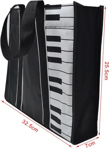 Miniatura 7 de PUNK Piano Keys Music Tote Bag With 5mm sponge Waterproof Oxford Cloth Handbag Shopping Bag with Magnetic Snaps Buckle