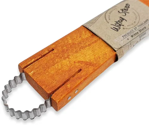 Miniatura 5 de WitnyStore Rallador de coco con mango de madera de 2 cuchillas de 6¾ pulgadas de largo, herramienta de cocina de estilo tradicional tailandés