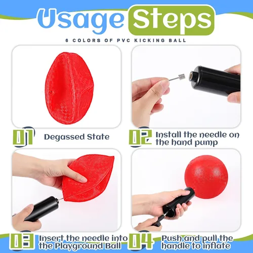 Miniatura 7 de Hiboom Bolas de patio de juegos de 5 pulgadas, bolas inflables para patio de juegos al aire libre con 1 bomba de mano para adultos, yoga, ejercicio