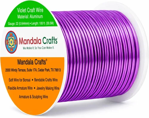 Miniatura 262 de Mandala Crafts - Alambre de aluminio anodizado de 8 calibre para hacer joyas - 9.75 m de alambre flexible negro colorido - Flexible para bonsái