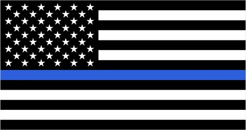 Stickios pegatina de la línea azul delgada - Calcomanía de bandera americana de la policía para respaldar el azul en autos, camiones y ventanas de