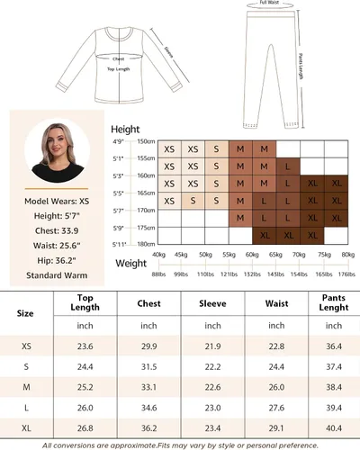 Miniatura 6 de INNERSY Conjunto de ropa interior térmica para mujer, ultra suave, capa base larga para clima frío