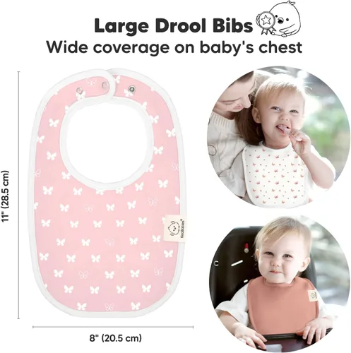 Miniatura 2 de KeaBabies Paquete de 8 baberos orgánicos para bebés para niñas y niños y paquete de 8 baberos orgánicos para bebés para niñas y niños, baberos