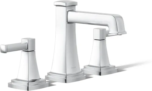 Miniatura 42 de KOHLER K-27399-4K-2MB Riff - Grifo de lavabo de baño amplio, grifos de baño de 3 agujeros con drenaje clicker, 1.0 GPM, latón moderno cepillado