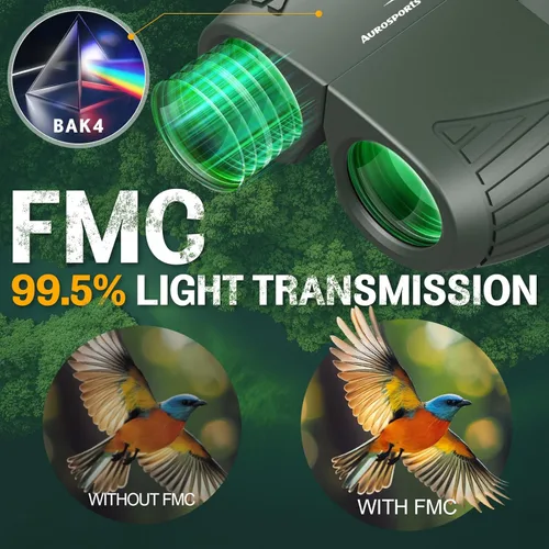 Miniatura 4 de Aurosports Prismáticos compactos de 15 x 25 pulgadas para adultos y niños, prismáticos de alta potencia para observación de aves, binoculares
