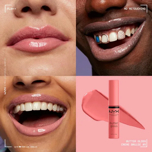 Miniatura 3 de NYX MAQUILLAJE PROFESIONAL Brillo de mantequilla, brillo de labios no pegajoso - crema brulée (natural)