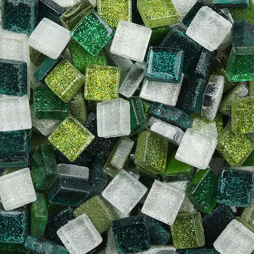 Miniatura 19 de Azulejos de mosaico de vidrio para manualidades, piezas de mosaico de forma cuadrada para suministros de manualidades