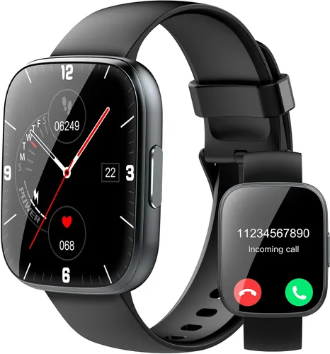 Reloj inteligente para hombres y mujeres (respuesta/hacer llamadas), reloj de fitness con pantalla táctil HD de 1.95 pulgadas con monitor de