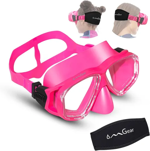 Miniatura 10 de OMGear - Gafas de natación con cubierta para la nariz, máscara de buceo y esnórquel, máscara para niños y adultos, máscara de esnórquel para buceo