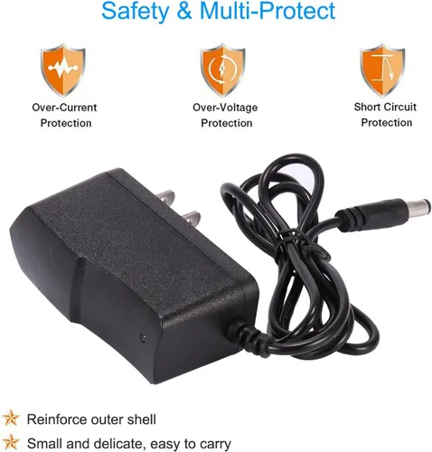 Miniatura 3 de COOLM Adaptador de fuente de alimentación de CA a CC 12V 500mA 100-240V 50 60hz a 12V 0.5A Cargador 6W 0.217 in x 0.098 in DC Plug para cámara