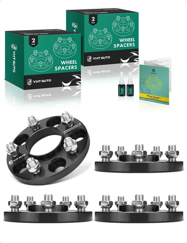 Miniatura 13 de YHTAUTO - Espaciadores de rueda hub céntrica 5x4.5 de 1 pulgada, compatibles con modelos Ford Lincoln: Explorer, Mustang, GT, Aviator, espárragos