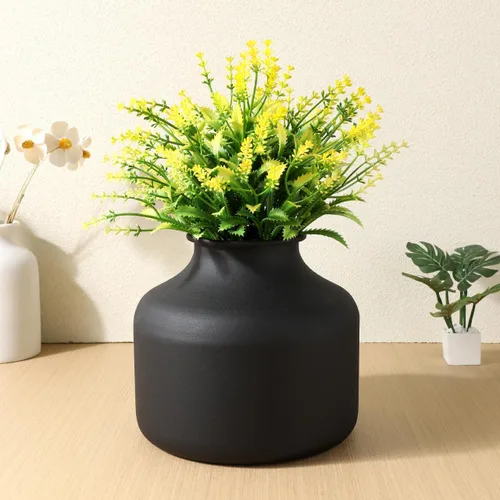 Miniatura 6 de Happyyami Florero de metal mate seco para flores, arreglo floral, soporte para macetas, floreros de brotes de flores, maceta para el hogar, mesa