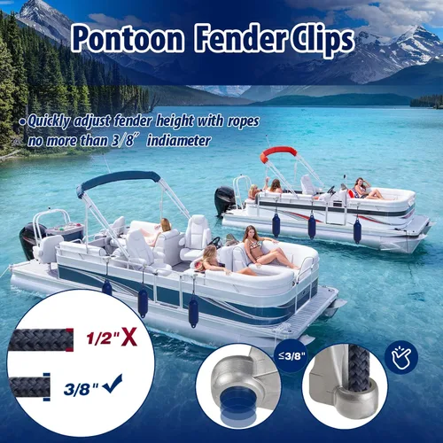 Miniatura 4 de Clips para parachoques de barco, pinzas para guardabarros de barco pontón para acoplamiento, perchas/ajustadores/clips para guardabarros de pontón