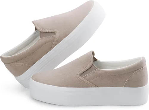 Miniatura 5 de JABASIC Mocasines de plataforma sin cordones para mujer, mocasines cómodos y casuales