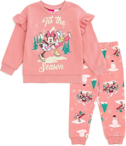 Miniatura 9 de Disney Conjunto de sudadera de vellón y pantalones deportivos para niñas, tallas de recién nacido a niño grande (recién nacido - 14-16)