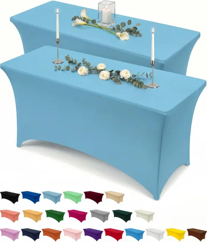 Miniatura 17 de Utopia Kitchen Mantel rectangular de spándex de 4 pies [1 unidad, negro] 200 GSM elástico, ajustado, lavable y resistente a las arrugas, cubierta