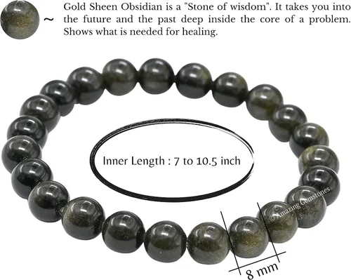 Miniatura 770 de Amazing Gemstone Crystal Bracelet for Women Men's Gifts - Protection Healing Crystal Bracelet - 8mm Gemstone Beaded Stretchable Bracelet Pulseras