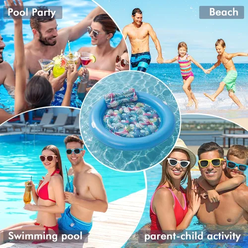 Miniatura 7 de OKSUWATER - Flotadores de piscina para adultos, resistente, 75 x 75 pulgadas, flotador inflable para piscina con almohada extraíble y asas