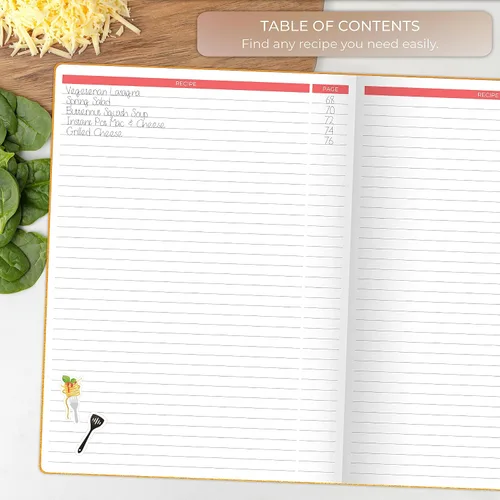 Miniatura 5 de Clever Fox Libro de recetas – Haz tu propio libro de cocina familiar – Organizador de cuaderno de recetas en blanco – Diario de cocina vacío