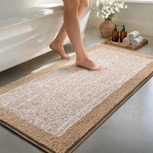 Miniatura 24 de Alfombras de baño de 17 x 24 pulgadas, antideslizantes, lavables, color gris, para bañera, tapete de baño para baño, tapete suave y absorbente