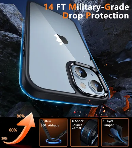 Miniatura 1106 de FNTCASE Funda para iPhone 13 Pro-Max: Fundas magnéticas transparentes compatibles con Magsafe Slim anti amarillamiento protección contra caídas