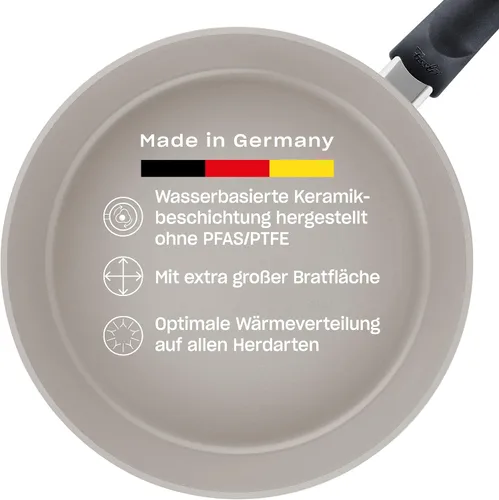 Miniatura 12 de Fissler Ceratal Comfort - Sartén antiadherente de cerámica de 10.2 pulgadas, color gris cálido, fabricado sin PFAS