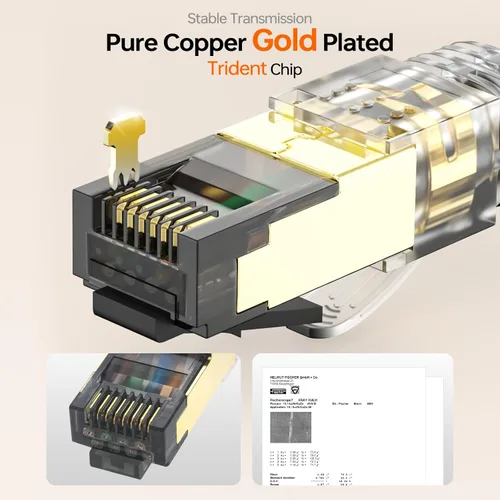 Miniatura 6 de Cable Ethernet Cat 8 de 3 pies, 40 Gbps 2000 MHz blindado (S/FTP), cobre desnudo 23 AWG, cable de conexión ultra flexible para automatización
