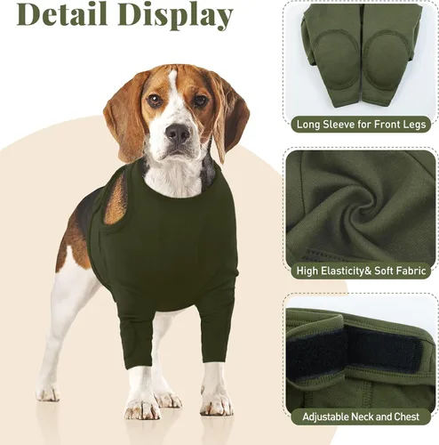 Miniatura 4 de Nanaki Trajes de recuperación para cirugía de perro para patas delanteras, manga para pierna de perro para dejar de lamer, pantalones anti-lamida