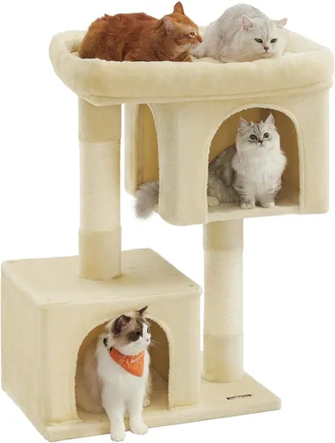 Miniatura 22 de Feandrea Árbol para gatos, torre para gatos de 26.4 pulgadas, condominio de felpa para gatitos de hasta 7 libras, percha grande, 2 cuevas, poste