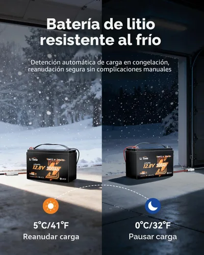 Miniatura 3 de Litime Batería LiFePO4 para motores de trolling de 12V 100Ah (Grupo 31), baterías de litio Bluetooth de 12 voltios, máx. 15000 ciclos profundos
