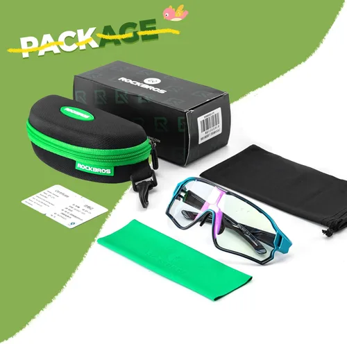 Miniatura 7 de ROCKBROS Gafas de sol deportivas fotocromáticas para niños y niñas, jóvenes, MTB Biking para niños de 8 a 14 años Biue