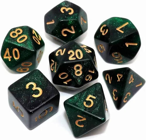 Miniatura 14 de Juego de dados DND de brillo azul y rojo para juegos de rol de Calabozos y Dragones, Warhammer, D&D, juegos de mesa, dados poliédricos Rojo mezclado