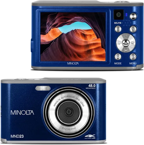 Miniatura 11 de Minolta Cámara digital de 48 megapíxeles con lente selfie trasera – Vídeo 4K Ultra HD, pantalla LCD de 2.8", zoom digital 16X