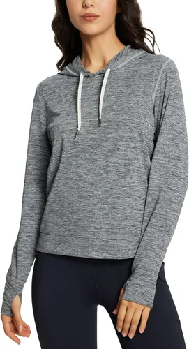 Miniatura 3 de BALEAF Sudaderas con capucha para correr para mujer, camisetas atléticas ligeras con agujeros para el pulgar