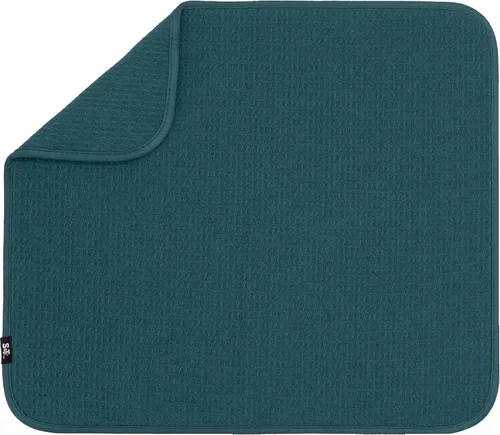Miniatura 26 de S&T INC. Tapete de microfibra para secado de platos, reversible y absorbente para cocina, de 16 x 18 pulgadas, color negro