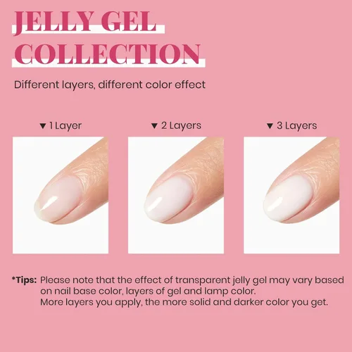 Miniatura 7 de Vishine 15ml de esmalte de uñas en gel blanco lechoso transparente, color desnudo, con acabado de gel de cristal, para quitar con lámpara UV o LED
